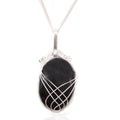 1X Cascade Wrapped Gemstone Necklace- Raw Black Onyx AWArtisan Dropship