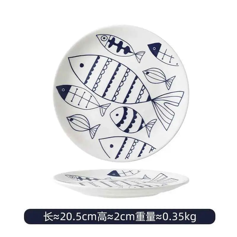 Home hand-painted ceramic plates, shallow plates, restaurant Western plates, breakfast plates, fruit plates, sk planes