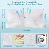 2 Pack Memory Foam Pillow, A Cooling Type Sleep Pillow Designed To Provide Neck Support When Lying On One's Side