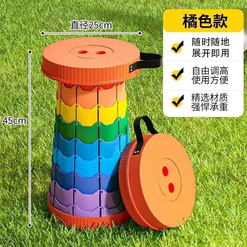The folding Outdoor and retractable adjusted stool for yard use.