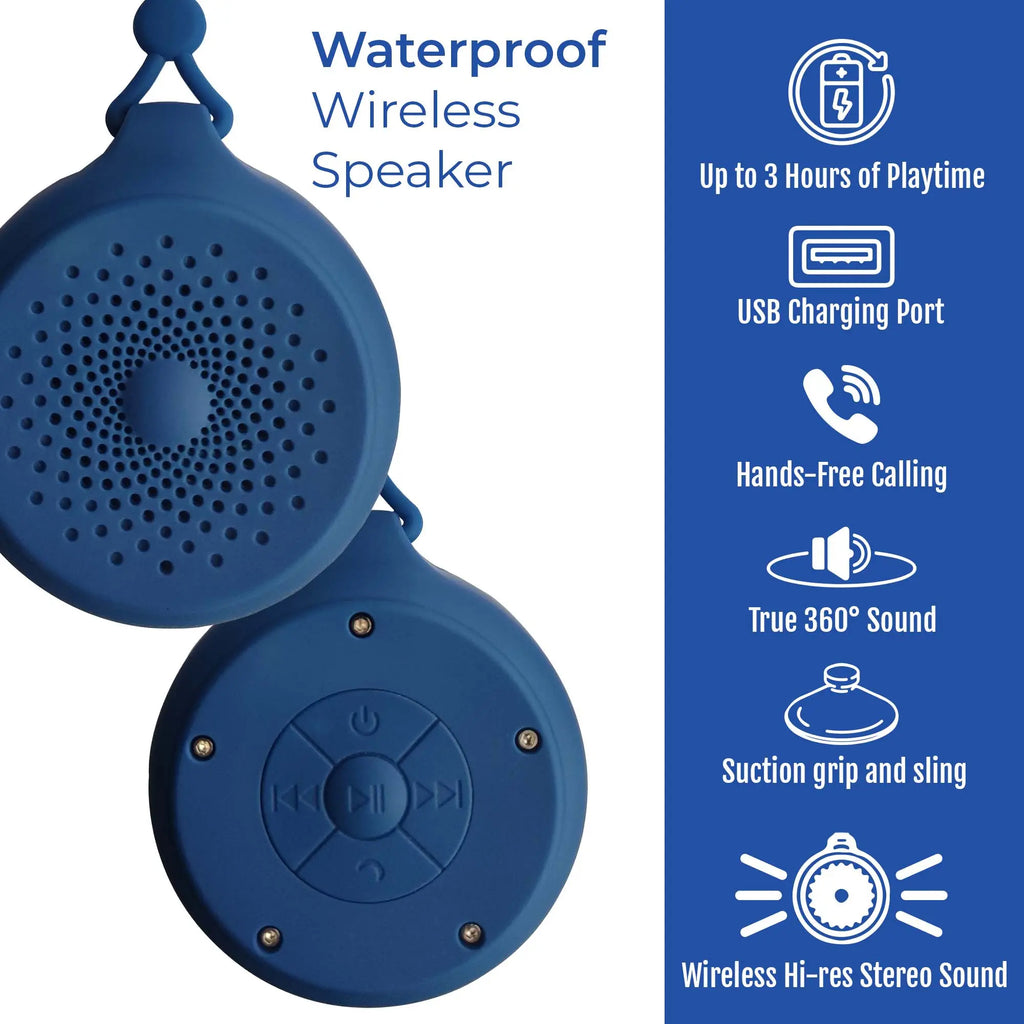Waterproof Wireless Speaker – Portable Bluetooth Shower Speaker Pursonic