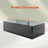 Metal Raised Garden Bed Outdoor 7.2x3.6x2 FT Galvanized Raised Garden Bed Kit,Vegetable Boxes-Rectangle Metal Flower Box,Large Planter Raised Beds Outdoor Garden For Planting,Fruit,Herb-Black