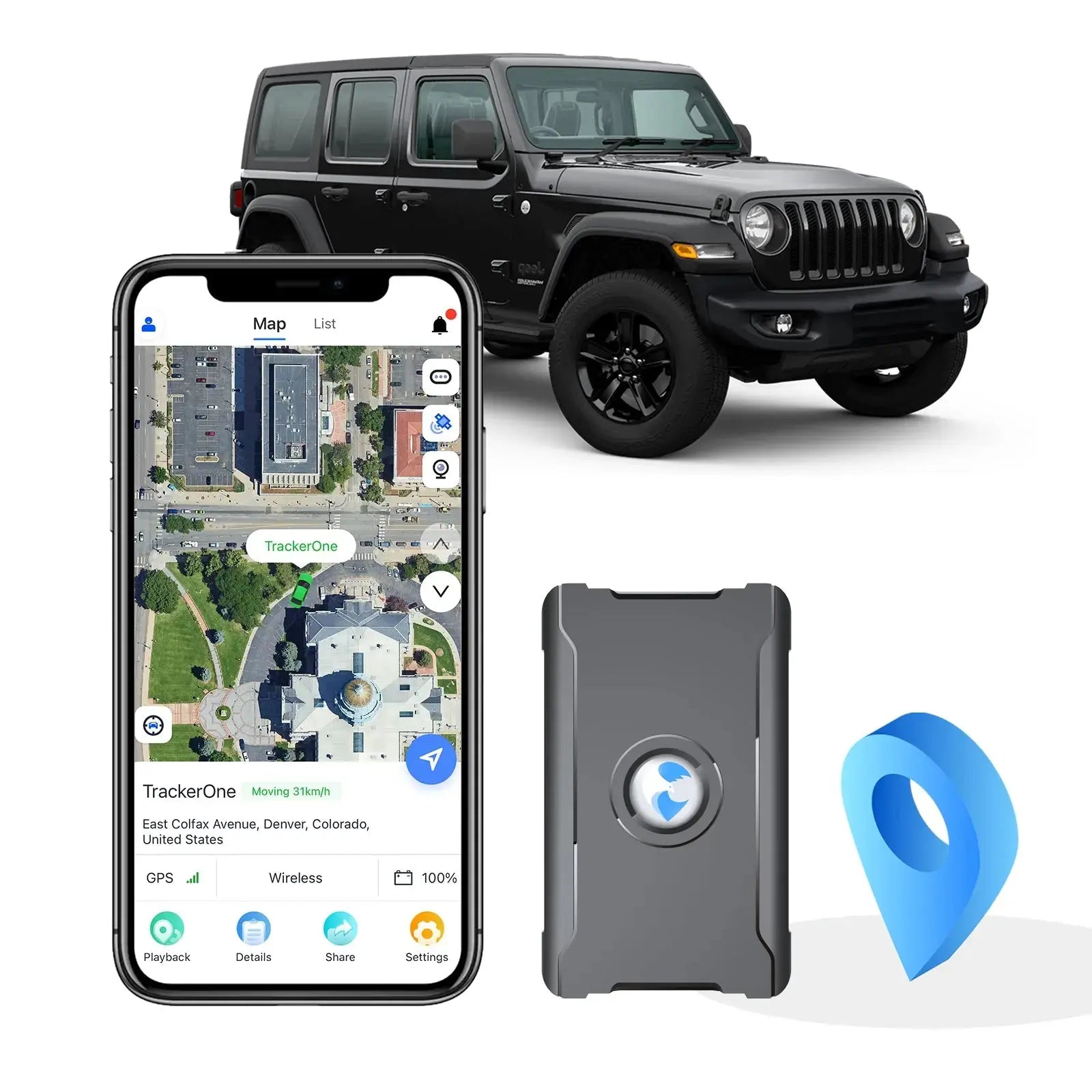 Anti-Theft Hidden GPS Tracker With Remote Control Real-Time Vehicle Tracker For Car, Truck, Motorcycle & Luggage, Subscription Required Mayra and Company