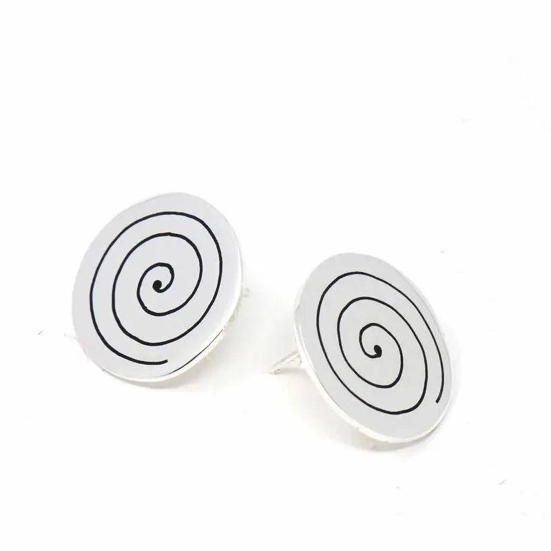 Stud Earrings, Spirals Artisana