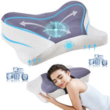 2 Pack Memory Foam Pillow, A Cooling Type Sleep Pillow Designed To Provide Neck Support When Lying On One's Side