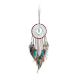 Handmade White Feather Dream Catcher Wind Chimes Hanging Ornaments Ceiling Decor Room Dream Net  Hanging Craft Gift Car Ornament Ribbons Feathers Wrapped Lights For Bedroom Decor Wedding Decorations