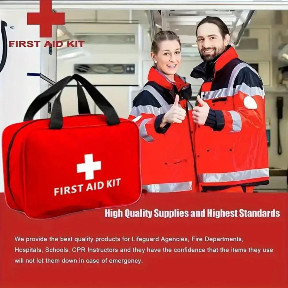 173pcs Large First Aid Kit: Portable Bag For Outdoor Hunting, Hiking, Camping And More - Including Emergency Supplies! DC-THE CEO