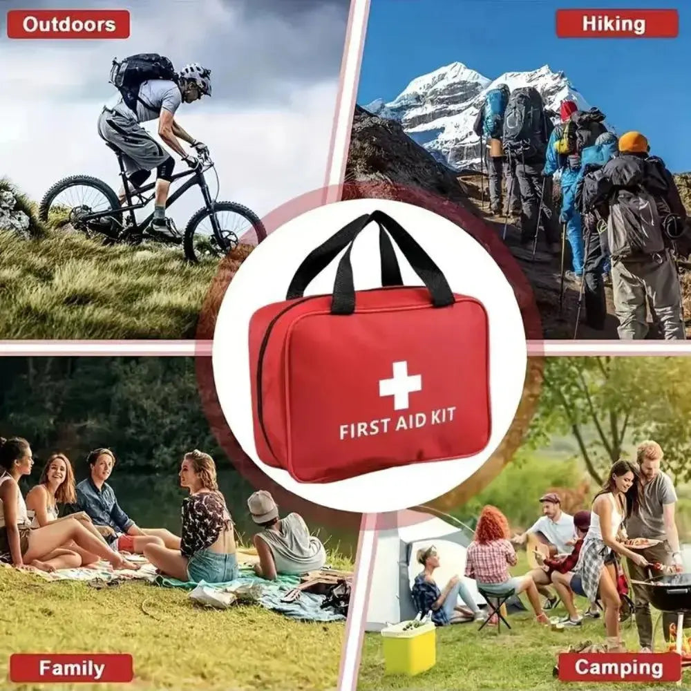 173pcs Large First Aid Kit: Portable Bag For Outdoor Hunting, Hiking, Camping And More - Including Emergency Supplies! DC-THE CEO