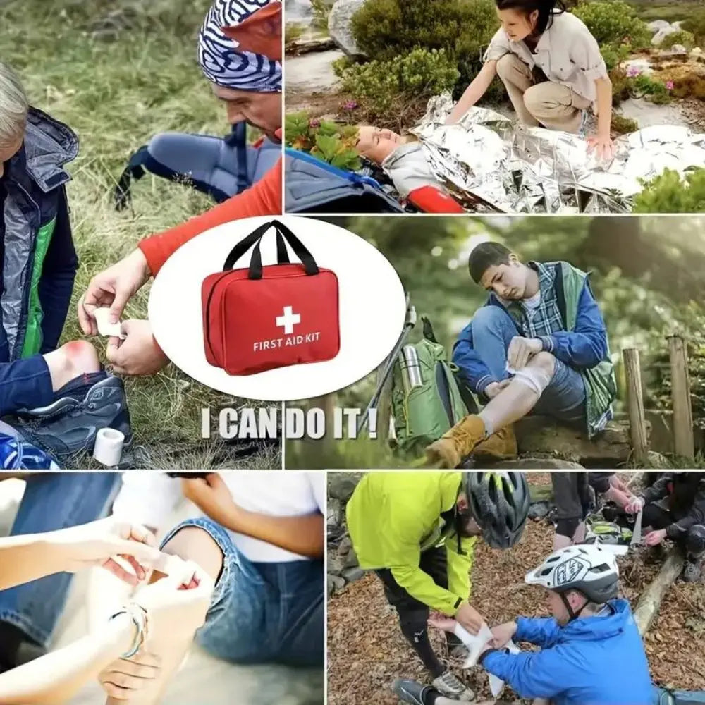 173pcs Large First Aid Kit: Portable Bag For Outdoor Hunting, Hiking, Camping And More - Including Emergency Supplies! DC-THE CEO