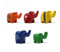 Soapstone Tiny Elephants -Assorted Pack Of 5 Colors