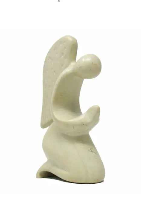 Praying Angel Soapstone Sculpture Natural Stone