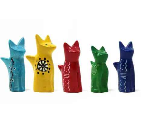 Soapstone Tiny Sitting Cats-Assorted Pack of 5 Colors