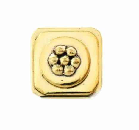 Floral Abstract Adjustable Brass Ring