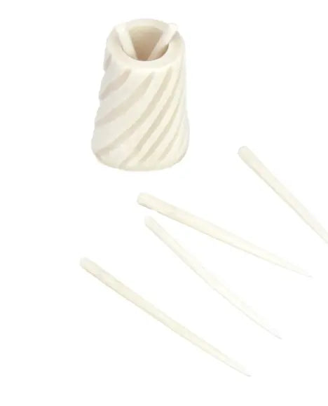 Hand-Caved Cocktail Picks &Jar In Natual Bone Global Groove