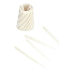 Hand-Caved Cocktail Picks &Jar In Natual Bone Global Groove