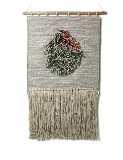 Handwoven Boho Wall Hanging Neutral With Pop Of Color Global Groove