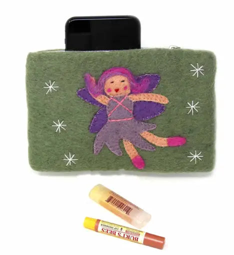 Hand Crafted Felt Starry Fairy Pouch Mayra and Company