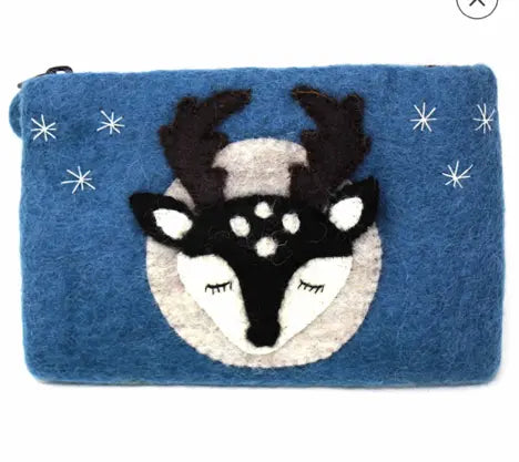 Hand Crafted Felt: Stag Pouch Global Groove