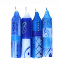 Hand-Painted Shabbat  Candles, Set of 4 (Feruzi Design)