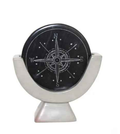 Compass Soapstone Sculpture Dark Gray Stone