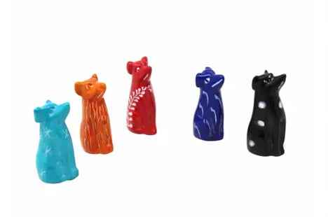 Soapstone Tiny Sitting Cats-Assorted Pack of 5 Colors