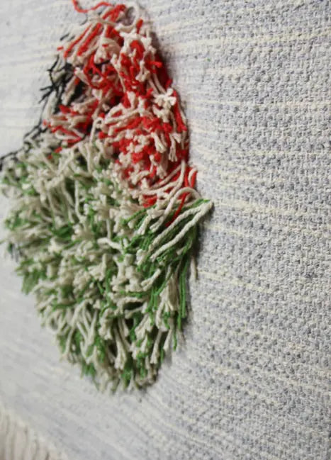 Handwoven Boho Wall Hanging Neutral With Pop Of Color Global Groove