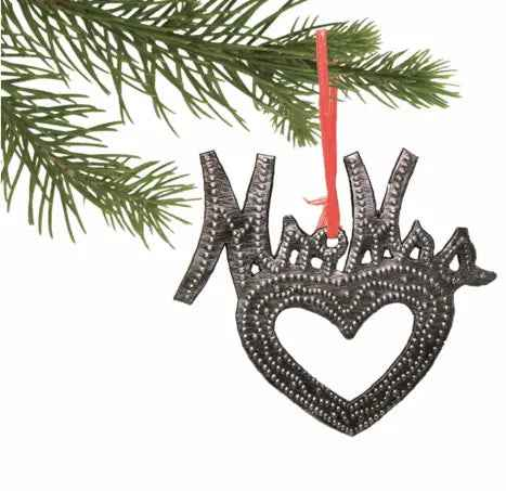 Metal Heart Haitian Metal Drum Christmas Ornaments Newlyweds
